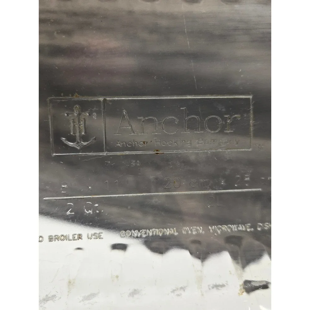Anchor Hocking 2 Qt Clear Glass Baking Dish 8x11 Fluted Casserole Pan USA Made